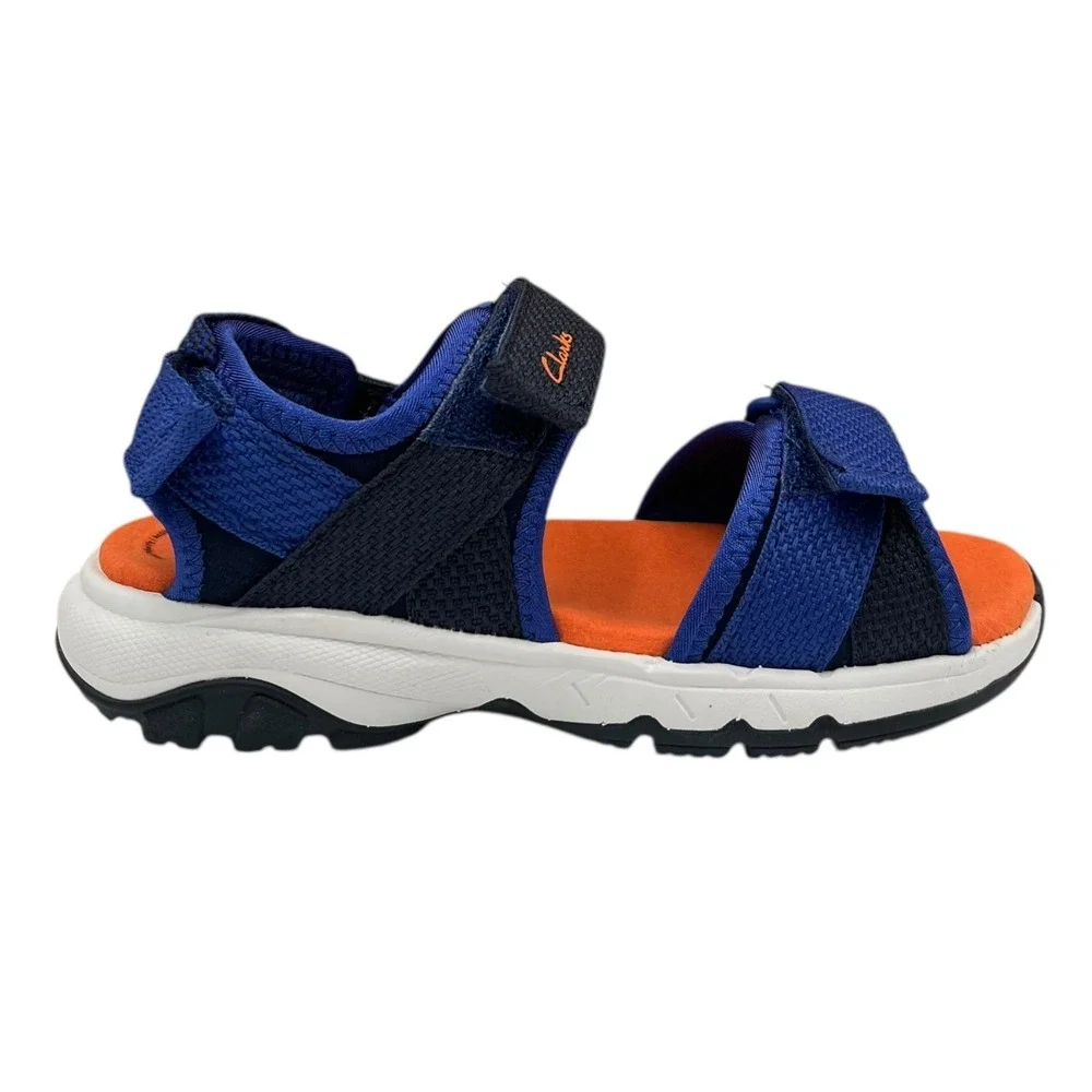 Clarks‎ Toddler Boys Open Toe Adjustable Sandals Size 10 Blue-Black Lightweight